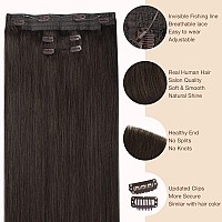 Goo Goo Wire Hair Extensions Human Hair 2A Light Brown Natural 12Inch 100G Invisible Wire Hair Extensions With Transparent Se