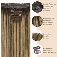 Goo Goo Wire Hair Extensions Human Hair 4274 Chocolate Brown With Caramel Blonde Balayage 14Inch 105G Invisible Wire Hair Ex