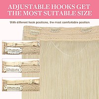 Goo Goo Wire Hair Extensions Human Hair 60A Platinum Blonde Natural 16Inch 125G Invisible Wire Hair Extensions With Transparen