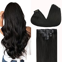 Goo Goo Clip In Hair Extensions Real Human Hair Remy Human Hair Extensions Clip Ins For Women Natural Human Hair 18Inch 110G