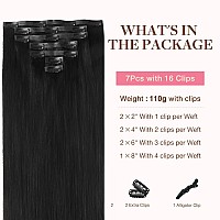 Goo Goo Clip In Hair Extensions Real Human Hair Remy Human Hair Extensions Clip Ins For Women Natural Human Hair 18Inch 110G