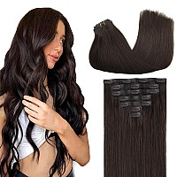 Goo Goo Clip In Hair Extensions Real Human Hair Remy Human Hair Extensions Clip Ins For Women Natural Human Hair 16Inch 110G