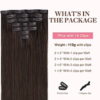 Goo Goo Clip In Hair Extensions Real Human Hair Remy Human Hair Extensions Clip Ins For Women Natural Human Hair 16Inch 110G