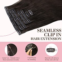 Goo Goo Clip In Hair Extensions Real Human Hair Remy Human Hair Extensions Clip Ins For Women Natural Human Hair 16Inch 110G