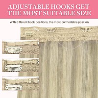 Goo Goo Wire Hair Extensions Human Hair 17A60A Ash Blonde Mix Platinum Blonde Highlighted 14Inch 105G Invisible Wire Hair Ext