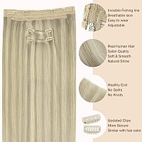 Goo Goo Wire Hair Extensions Human Hair 17A60A Ash Blonde Mix Platinum Blonde Highlighted 14Inch 105G Invisible Wire Hair Ext