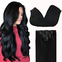 Goo Goo Clip In Hair Extensions Real Human Hair Remy Human Hair Extensions Clip Ins For Women Natural Human Hair 16Inch 110G