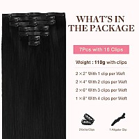 Goo Goo Clip In Hair Extensions Real Human Hair Remy Human Hair Extensions Clip Ins For Women Natural Human Hair 16Inch 110G