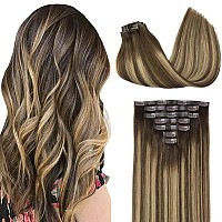 Goo Goo Clip In Hair Extensions Real Human Hair Remy Human Hair Extensions Clip Ins For Women Natural Human Hair 18Inch 110G