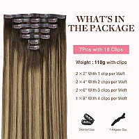 Goo Goo Clip In Hair Extensions Real Human Hair Remy Human Hair Extensions Clip Ins For Women Natural Human Hair 18Inch 110G