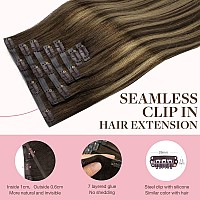 Goo Goo Clip In Hair Extensions Real Human Hair Remy Human Hair Extensions Clip Ins For Women Natural Human Hair 18Inch 110G