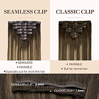 Goo Goo Clip In Hair Extensions Real Human Hair Remy Human Hair Extensions Clip Ins For Women Natural Human Hair 18Inch 110G