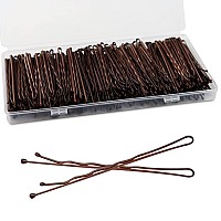 275 Large Bobby Pins Brown 240Pcs Extra Long Bobby Pins For Thick Hair Waved Hair Pin For Styling With Box