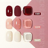 Gaoy Gel Nail Polish Kit 3 Colors 16Ml Jelly Pink Off White Red Sheer Soak Off Uv Gel Polish Set Creamy Berry