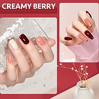 Gaoy Gel Nail Polish Kit 3 Colors 16Ml Jelly Pink Off White Red Sheer Soak Off Uv Gel Polish Set Creamy Berry