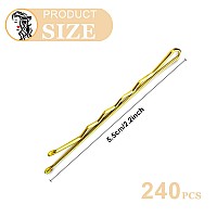 240Pcs Blonde Bobby Pins Aitrai Blonde Hair Pins For Blonde Hair Gold Bobby Pins For Women Girls With Box 22 Inch55Cm