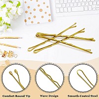 240Pcs Blonde Bobby Pins Aitrai Blonde Hair Pins For Blonde Hair Gold Bobby Pins For Women Girls With Box 22 Inch55Cm