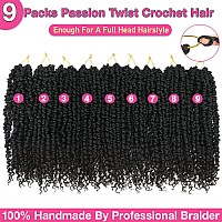 9 Packs Passion Twist Crochet Hair 14 Inch Pre Looped Crochet Passion Twist Hair Pretwisted Passion Twist Hair Bohemian Short P