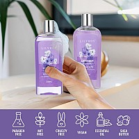 Lily Roy Lavender Bath And Body Gift Basket For Women 8 Pcs Home Bath Spa Set Spa Kit For Women Self Skin Care Gifts Set Perfume