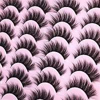 Eyelashes Natural Look 16Mm Faux Mink Lashes Fluffy Cat Eye Wispy Eyelashes 6D Volume False Lashes Pack By Kiromiro