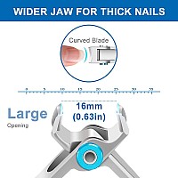 Nail Clippers For Men Thick Nails Birthday Gifts For Men Dad 16Mm Wide Jaw Opening Toenail Clippers For Seniors Nails Cutter S