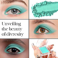 Bepholan Single Matte Teal Blue Eyeshadow Palette Light Baby Blue Green Eyeshadow For Mermaid Makeup Eyelinerteal Drea