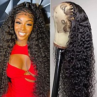 Curly Lace Front Wig Human Hair 28Inch 13X4 Transparent Deep Wave Lace Front Wigs Human Hair Glueless Frontal Wigs Human Hair F