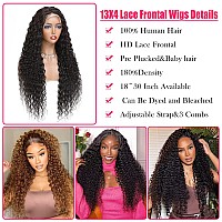 Curly Lace Front Wig Human Hair 28Inch 13X4 Transparent Deep Wave Lace Front Wigs Human Hair Glueless Frontal Wigs Human Hair F