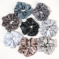 Satin Silk Scrunchies For Thick Curly Hair Big Pony Tails Hair Bands No Crease Ponytail Holders For Girls And Women