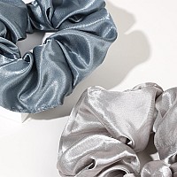 Satin Silk Scrunchies For Thick Curly Hair Big Pony Tails Hair Bands No Crease Ponytail Holders For Girls And Women