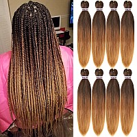 Liang Dian Prestretched Braiding Hair 28 Inch 8 Packs Hot Water Setting Synthetic Hair Crochet Braiding Hair Extension 1B302