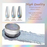 Laza Chrome Nail Powder Mirror Effect Metallic Dust Holographic Glitter Glazed Manicure Decoration Reflective Pigment For Diy Ge