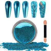 Laza Chrome Nail Powder Mirror Effect Metallic Dust Holographic Glitter Glazed Manicure Decoration Reflective Pigment For Diy Ge