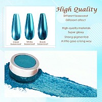 Laza Chrome Nail Powder Mirror Effect Metallic Dust Holographic Glitter Glazed Manicure Decoration Reflective Pigment For Diy Ge