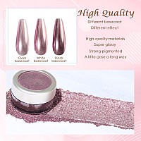 Laza Chrome Nail Powder Mirror Effect Metallic Dust Holographic Glitter Glazed Manicure Decoration Reflective Pigment For Diy Ge