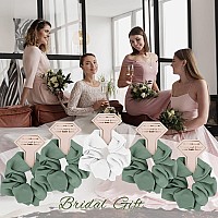 Loanzeg Satin Bridesmaid Scrunchies Bachelorette Hair Ties Set Of 8 Bridal Shower No Damage Hairties Ideas Gift For Wedding Part