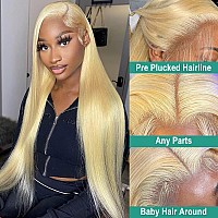 Jubotin 613 Straight Lace Front Wig Human Hair Hd Lace Honey Blonde Lace Front Wigs 180 Density Glueless 613 Wigs Human Hair Pr