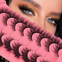 Mink Lashes Fluffy Fairy Cat Eye Lashes Wispy False Eyelashes Pack 18Mm Natural False Lashes That Look Like Extensions 8 Pairs B