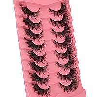 Mink Lashes Fluffy Fairy Cat Eye Lashes Wispy False Eyelashes Pack 18Mm Natural False Lashes That Look Like Extensions 8 Pairs B