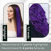 Runature Tape In Hair Extensions Human Hair Purple Tape In Hair Extensions 14 Inch Human Hair Tape In Extensions Purple Hair Ext