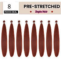 Pre Stretched Braiding Hair 30 Inch 8 Packs Professional Soft Yaki Braiding Hair For Braids Hot Water Setting Synthetic Crochet