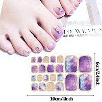 Danneasy 20 Sheets Toe Nail Stickers Toenail Polish Strips Nail Wraps For Women Self Adhesive Toes Nail Polish Stickers Gel Nail