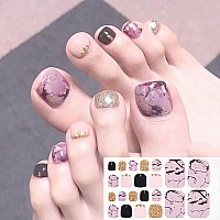 Danneasy 20 Sheets Toe Nail Stickers Toenail Polish Strips Nail Wraps For Women Self Adhesive Toes Nail Polish Stickers Gel Nail