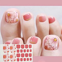 Danneasy 20 Sheets Toe Nail Stickers Toenail Polish Strips Nail Wraps For Women Self Adhesive Toes Nail Polish Stickers Gel Nail