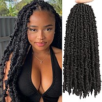 Leeven 20 Inch Butterfly Locs Crochet Hair Natural Black 6 Packs Distressed Locs Crochet Braids Hair Prelooped Synthetic Messy