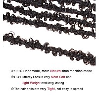 Leeven 20 Inch Butterfly Locs Crochet Hair Natural Black 6 Packs Distressed Locs Crochet Braids Hair Prelooped Synthetic Messy