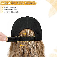 Lansigreen Baseball Cap With Hair Extensions Hat Wig Adjustable Hat Attached Curly Wave 14 Synthetic Hairpiece For Women Ginge