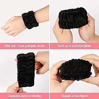 Foungmei 4 Pcs Face Washing Wristbands Soft Absorbent Microfiber Wrist Scrunchies For Women And Girls Spa Wrist Wash Band Pr