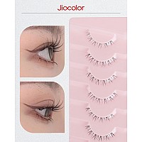 Jiocolor Lashes Bottom Lashes Strip Natural Bottom Eyelashes Wispy Under False Lashes Lower Lashes Extension Clear Band Mink Las