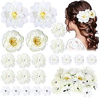 Bbto 21 Pieces Flower Hair Clip Rose Hair Clips Hair Barrettes For Women Flower Hair Accessories Boho Bride Claw Clip Hairpin Br